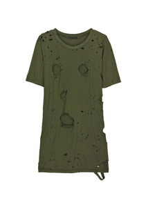 T-shirts déchirés 100 % coton tricoté sur mesure OEM de haute qualité pour hommes, écologiques, respirants, très demandés - Product Image 4