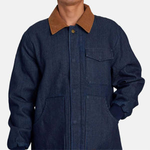 Mens Cotton <b>Canvas</b> <b>Work</b> <b>Jacket</b> With Chenille Embroidery <b>Canvas</b> Workwear <b>Jacket</b> With Button Front Design - Product Image 2