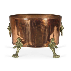 Vintage Brass Flower <b>Pot</b> Antique Hammered Cauldron Planter with Claw <b>Feet</b> Hammered Copper Footed Copper Home Garden Decor - Product Image 3