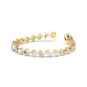 Elegante Pulsera de Tenis con Diamantes Cultivados en Laboratorio de Varias Formas en Oro Rosa de 9K, 9.65 CTW - Product Image 6
