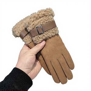 Women's Winter Wool/Acrylic Cuff <b>Gloves</b> | Soft Warm <b>Knitted</b> Thermal <b>Gloves</b> Touchscreen Needle Detection for Outdoor Sports - Product Image 1