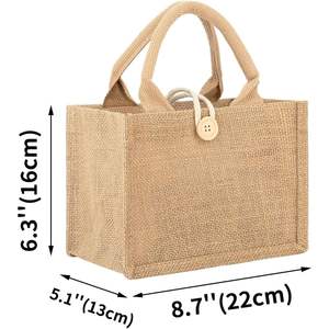 2025 sac fourre-tout en jute personnalisé avec bouton plage voyage demoiselle d'honneur sac de mariage texte personnalisé Logo Images sacs fourre-tout promotionnels - Product Image 6