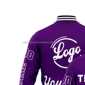 Chaqueta universitaria de estilo urbano personalizada al por mayor con cuello levantado de cultura callejera con logotipo bordado en la parte delantera, venta al por mayor, 2017 - Product Image 3