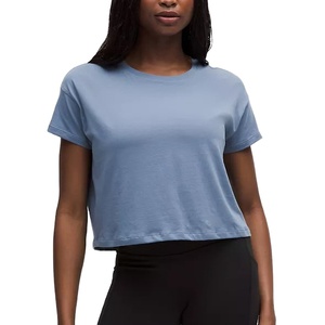 Custom Oversized Boxy <b>Drop</b> Shoulder Women's Printed T-shirts Heavyweight Distressed <b>Acid</b> Washed Crop Top Women's Tee Shirt - Product Image 1