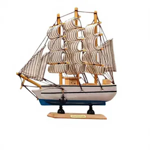 Modèle de bateau artisanal en bois, décoration nautique pour la maison, le bureau, la table, décoration marine - Product Image 4