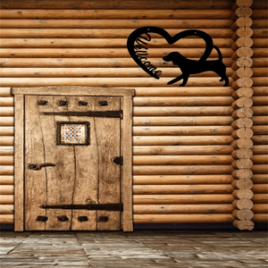 CIFbuy Insegna di Benvenuto Rustica in Metallo Stile Fattoria con Ritagli a Cuore e Cane, Decorazione per Portico, Giardino, Cortile, TikTok per Servizio di Ritiro Temu - Product Image 6