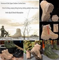 Botas de Senderismo para Hombre, de Cuero, Impermeables, con Cierre de Cordones, Ligeras y Cómodas para Trabajo y Excursionismo
