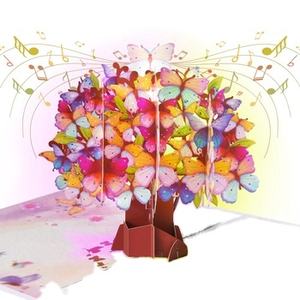 Feliz Día de la madre <span class=keywords><strong>Pop</strong></span> Up Card LIGHTS MUSIC 3D Butterfly Popup Card para todas las ocasiones - Product Image 1