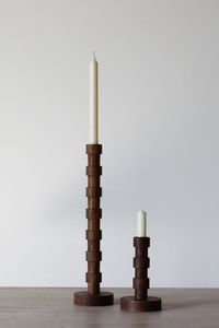 Porte-bougie en bois fait main, support de bougie conique rond, décoration de table pour la maison, mariage, Noël - Product Image 3