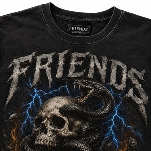 <b>Gothic</b> Skull Snake Print Men's O-Neck Short Sleeve T-<b>Shirt</b> Regular Fit Cotton Jersey with custom logo - Product Image 2