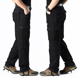 <b>Men's</b> Casual 100% Cotton Cargo Pants Heavyweight Plain Quick Dry Lightweight Comfortable Loose Fit Sweatpants - Product Image 3