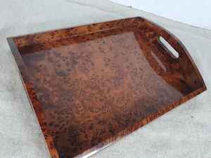 Magnifique plateau de service en bois fait main avec poignées pour table basse, plateau décoratif rustique - Product Image 2