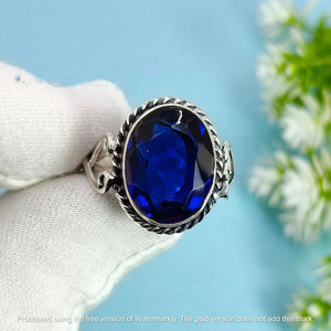 แหวนพลอยแทนซาไนต์ เงินแท้ 925 สีน้ำเงิน แหวนทำมือ เครื่องประดับหรูหรา แหวนเรียบหรู - Product Image 2