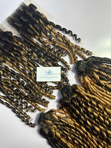 Extensions de cheveux humains Remy vietnamiens AZURA HAIR, longs, lisses, couleur mèches, pour perruques en dentelle, brun foncé, densité 180 % - Product Image 5