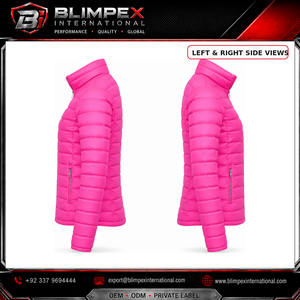 OEM Custom Logo Womens Lightweight High-Quality Puffer <b>Jacket</b> Stand Collar Quilted <b>Packable</b> Winter Coat with Zipper Pockets - Product Image 3