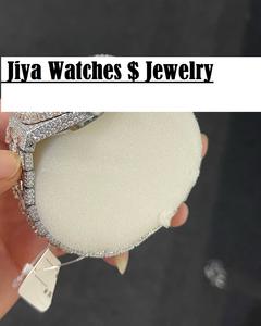 Montre de luxe pour homme en acier inoxydable avec cadran à chiffres arabes, style hip-hop, sertie de diamants Moissanite VVS, mouvement à quartz et aiguilles. - Product Image 3