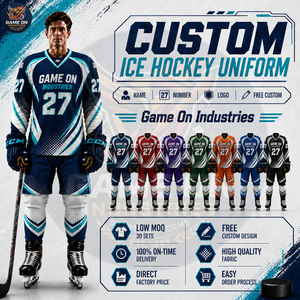  Custom Low MOQ Direct Manufacturer Full Print Jersey and Pants Sets Premium Quality Breathable Mesh Fabric Ice Hockey Uniform - Product Image 6