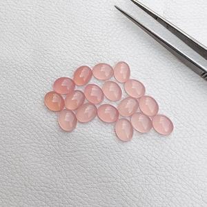 พลอยคาลซิโดนีสีชมพูธรรมชาติ6x8มม. ทรงวงรีเรียบอัญมณีหลวมขายส่งจากผู้ผลิตที่กำหนดเอง - Product Image 1