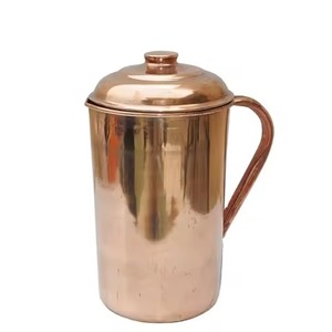 High Quality Copper Water Pitcher Pure Copper <b>Jug</b> Handmade <b>Drinking</b> Container Traditional Tableware - Product Image 5