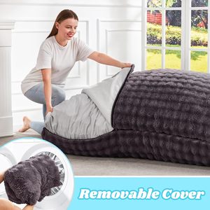 Fauteuil relaxant en forme de pouf en mousse à mémoire de forme, fausse fourrure, style décontracté, Vietnam Bean Bag MD02 pour salon et chambre à coucher - Product Image 6