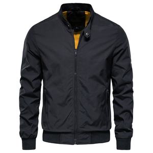 Chaqueta Bomber de Primavera/Otoño para Hombre, 100% Poliéster, Informal, con Cierre, Forro en Contraste, Cuello Alto, Puños Acanalados - Product Image 4