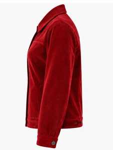 Veste pour femme de couleur bleue, col rabattu, fermeture à boutons, manches longues - Product Image 5