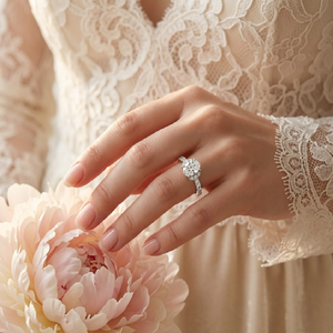 HongKong 14K oro blanco sólido Diamante Real 0.75cts Semi montaje compromiso anillos de boda logotipo láser personalizado envío rápido clásico - Product Image 3