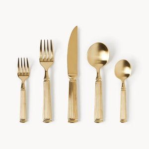 Ensemble de couverts écologiques durables avec manche en bambou, cuillère, fourchette et couteau en acier inoxydable, minimaliste, passe au lave-vaisselle - Product Image 5