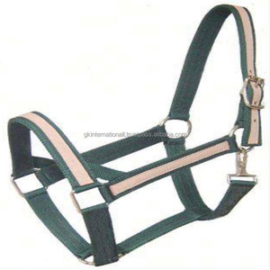 <b>Heavy</b> <b>Duty</b> Triple Layer Two Tone Nylon Webbing Multiple Colors Nylon Horse Halter with stainless steel nickel hardware - Product Image 4