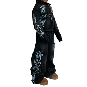 Custom 100% Casual Knitted Heavyweight Baggy Fleece Tracksuit Jogging Suit Hoodie and <b>Sweatpants</b> <b>Sets</b> Men - Product Image 6