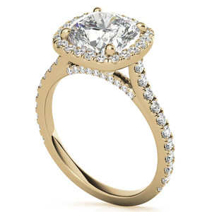 Bague de fiançailles de luxe en diamant de laboratoire taille coussin brillant 10k/14k/18k avec halo et sertissage cathédrale, clarté VS1, certifiée IGI, pour femme - Product Image 5