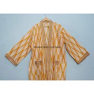 Bata de algodón puro con estampado indio, kimono de verano, pareo floral para playa, cómoda bata de maternidad, kimono de primavera, albornoz, regalo - Product Image 2