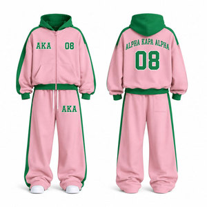 Ensemble de survêtement rose à capuche Alpha Kapa Alpha pour femme – Sweat-shirt décontracté à manches longues et pantalon avec logo imprimé au dos – Collection automne - Product Image 1