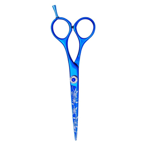 Tijeras de corte de peluquero de belleza recta de aislamiento, tijeras de pelo azul caliente, pinzas de pestañas de acero inoxidable afiladas únicas - Product Image 4