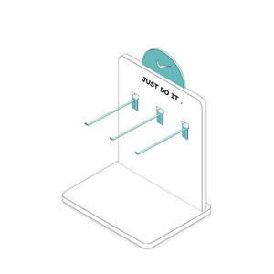 Expositor de Calcetines Horizontal en Forma de L de Metal Ligero para Mostrador con 3 Soportes para Tiendas de Abarrotes y Tiendas de Conveniencia - Product Image 2