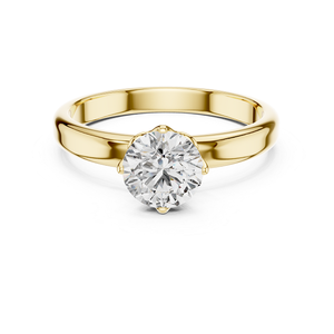 Anillo de Compromiso Moderno con Diamante Cultivado en Laboratorio, Corte Brillante Redondo, Joyería Fina de Oro Personalizada, Diseño Solitario Elegante - Product Image 1