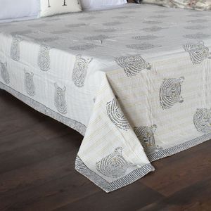 Natural Cotton Sanganer Kantha Queen Size <b>Throws</b> Hand Block Printed <b>Large</b> Width Handmade Indian Quilt Bedding Home Textile - Product Image 5