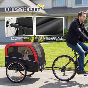 Remolque para Bicicleta para Perros con Llantas Neumáticas de 20 Pulgadas, Carrito para Mascotas Grande con Liberación Rápida, 3 Ruedas, Reflectores y Bandera - Product Image 5