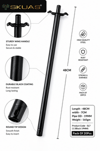 SKUAS Metal Simple Black Coating Round Manual Pipe 48cm Commercial Gas <b>Lighter</b> Model SL7 Long Ignitor - Product Image 3