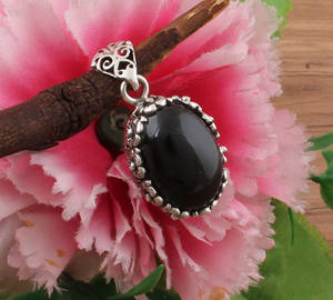 จี้เพทายวินเทจ เงินแท้ 925 ชุบแพลตตินัม ขายส่ง เครื่องประดับอัญมณีสไตล์เรโทร จี้นำโชคแบบจีน สร้อยคอสำหรับทุกเพศ - Product Image 1