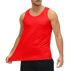 Men's Solid <b>Blue</b> Quick Dry O-Neck Tank <b>Top</b> Casual Fitness Workout <b>Vest</b> Knitted Polyester Sleeveless <b>Top</b> - Product Image 3