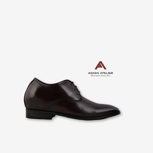 Zapatos de vestir de cuero genuino para hombre, con cordones, punta en pico, estilo Oxford, con tacón oculto de 3 pulgadas, para negocios, bodas, oficina y uso formal. - Product Image 2