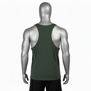 Custom Men Bamboo Cotton Stringer Tank Top Y Back Muscle Fit Gym Vest Breathable Bodybuilding Sleeveless OEM Bulk - Product Image 3