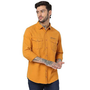 Vente en gros T-shirts d'été décontractés à manches longues pour hommes personnalisés Chemises habillées en coton biologique respirant anti-rides à col rabattu - Product Image 1