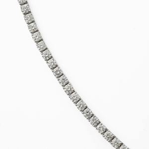 Collier tennis de luxe en or blanc 14 carats avec diamants ronds de 29,81 carats cultivés en laboratoire, serti pavé, certifié IGI, cadeau d'anniversaire pour femme - Product Image 2