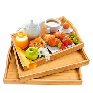Wooden Serving Tray for Coffee <b>Table</b> Kitchen Dining Room <b>Rustic</b> Farmhouse Decorative Food Serving Platter with <b>Side</b> Handles - Product Image 6