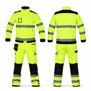 ชุดเซฟตี้แบบสะท้อนแสงของผู้ชายชุดทำงานสำหรับฤดูหนาวกันน้ำกันลมก่อสร้างโดยรวมโพลีเอสเตอร์ปลอดภัยออกแบบโลโก้ได้ตามต้องการ - Product Image 2