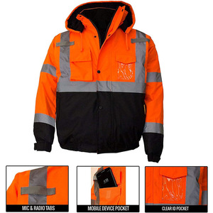 เสื้อโค้ทกันหนาวผู้ชายแบบสะท้อนแสง Hi Viz ปี 2026 กันน้ำ กันลม หนาพิเศษ บุใยสังเคราะห์ - Product Image 4