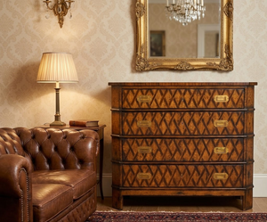Antique Lattice Inlay Wood <b>Chest</b> Of Drawers Classic Solid Wood 4 Drawer <b>Storage</b> Cabinet Luxury Bedroom Furniture Accent Dresser - Product Image 3