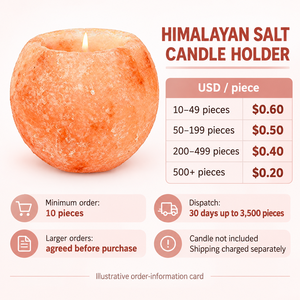 Himalaya-Salz Kerzenhalter Natürliche Form Maßgefertigt Hergestellt in Pakistan RTI-CH-02204 - Product Image 4